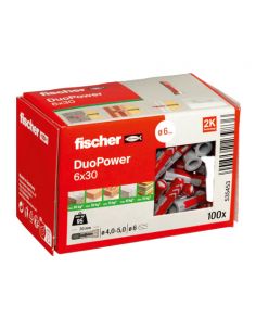 visuel Cheville bi-matière DuoPower sans vis, boîte à fenêtre Fischer vue de face 6x30