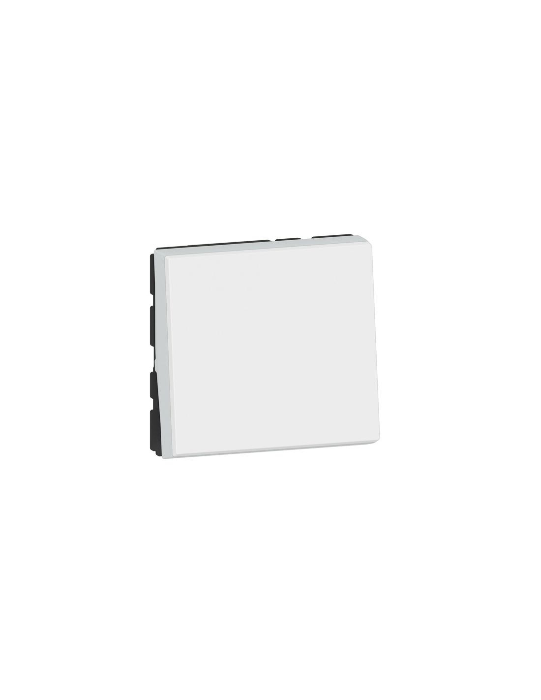 visuel Interrupteurs Poussoir Mosaic Easy-Led 6A 2 modules - blanc Legrand 3/4 profile vers droite