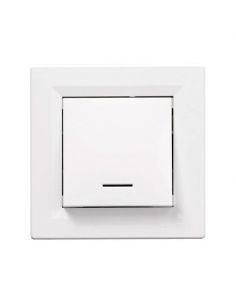  visuel Interrupteur va et vient lumineux Asfora complet blanc 10A Schneider Electric vue de face