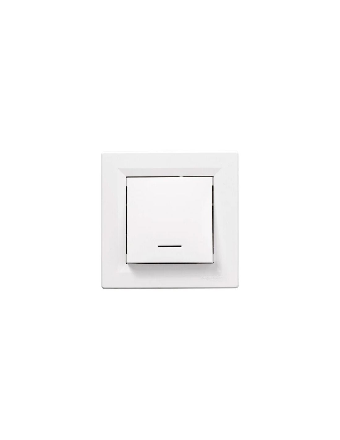  visuel Interrupteur va et vient lumineux Asfora complet blanc 10A Schneider Electric vue de face