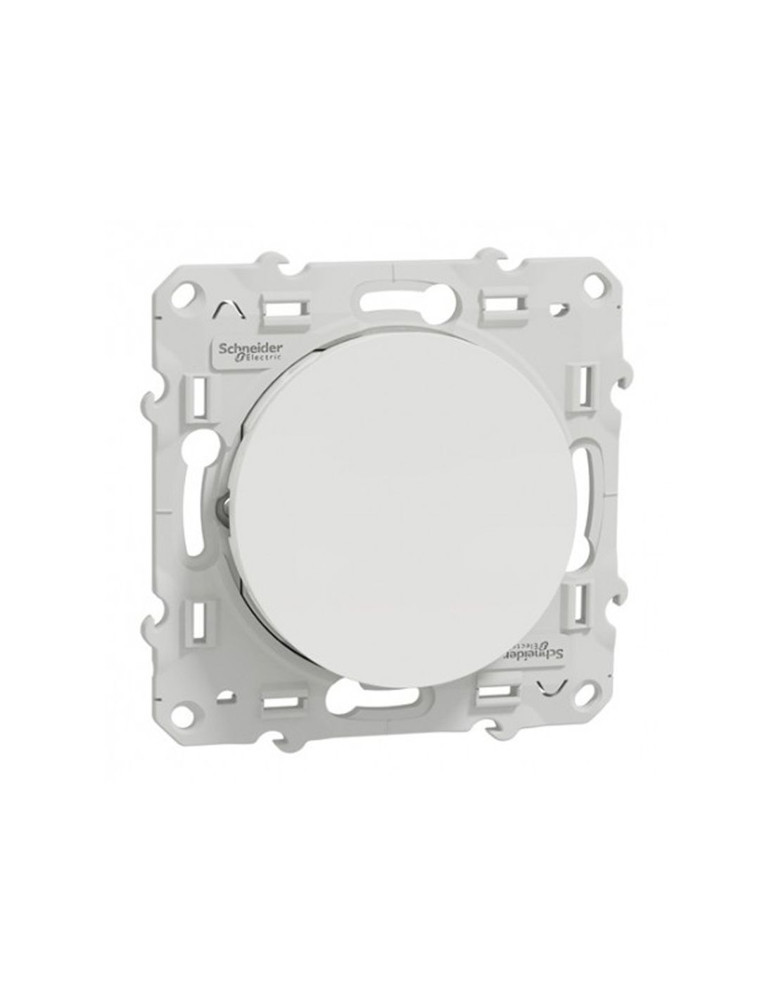 visuel Poussoir Odace,10 A connexion rapide blanc Schneider Electric 3/4 profil vers la droite