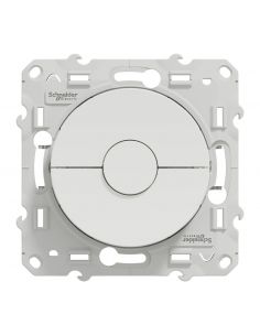 Visuel Interrupteur volets-roulants Odace, blanc, 3 boutons montée/descente/stop Schneider Electric vue de face