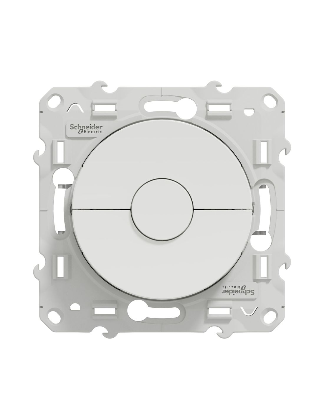 Visuel Interrupteur volets-roulants Odace, blanc, 3 boutons montée/descente/stop Schneider Electric vue de face